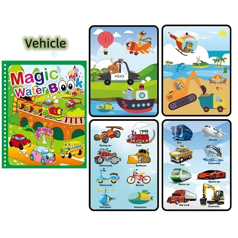 Watercolor Painting Magic Book Reusable for Children Animal Cartoon Painting Book Suitable for Children's Education and Learning Econic Blanks